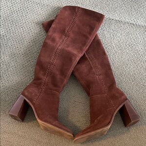 Vince Camuto Brown Suede Knee High Women's Boots